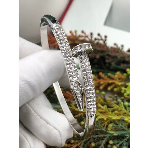 Женский браслет гвоздик, цвет белое золото