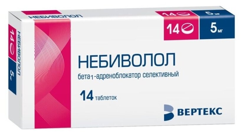 Небиволол-Вертекс таб., 5 мг, 14 шт.