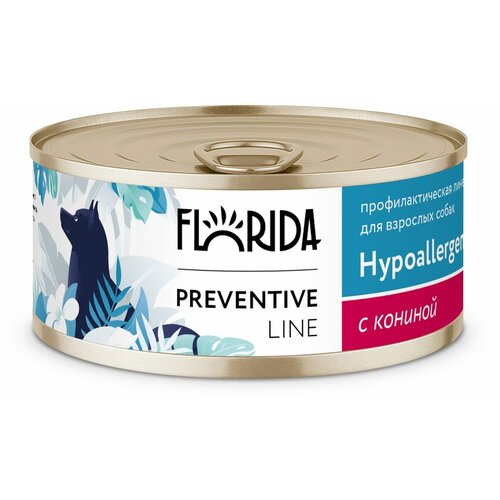 FLORIDA Hypoallergenic Консервы для собак при пищевой аллергии, с кониной 0,1 кг. х 1 шт.