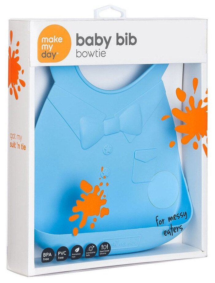 Нагрудник Make my day Baby Bib/Blue