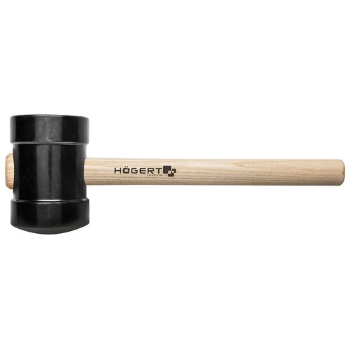 фото Hoegert молоток резиновый, черный, 800 г с деревянной рукояткой hogert