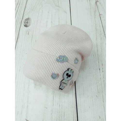 фото Шапка бини мой ангелок демисезонная, размер 4-5, розовый