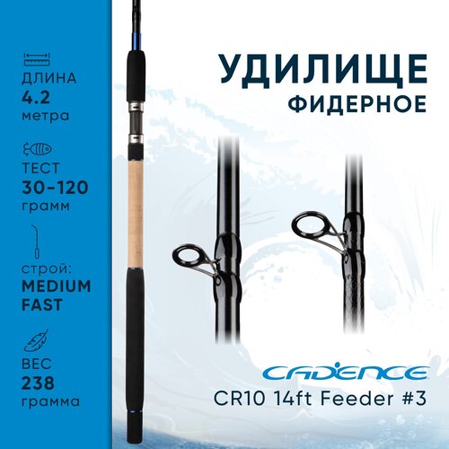 матчевое удилище cadence cr10 13ft match rod 3 Фидерное удилище Cadence CR10 14ft Feeder #3