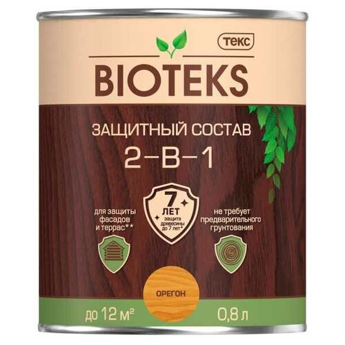 Состав защитный BIOTEKS алкидный 0,8 л орегон