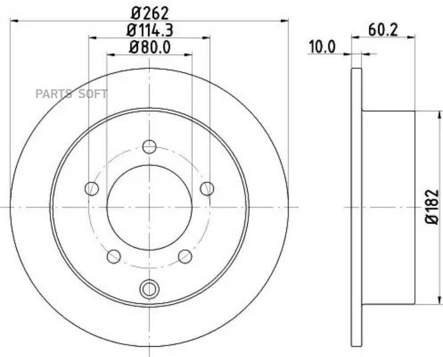 NISSHINBO ND3003K Диск тормозной задний [262x10] 5 отв. с покрытием полный