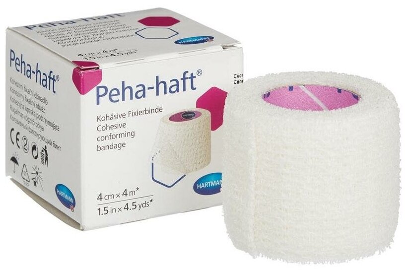 Бинт PEHA-HAFT когезивный,белый,4м Х 4см