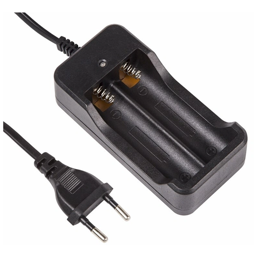 Универсальное зарядное устройство для Li-ion аккумуляторов 18650 (2 канала) + индикатор, цвет: Черный