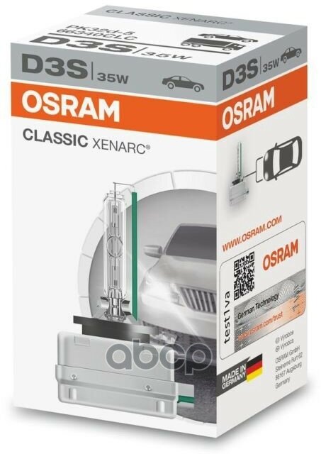 66340Clc_лампа Xenarc Classic! 1Шт. (D3s) 42V 35W Pk32d-5 Цена/Качество Osram арт. 66340CLC