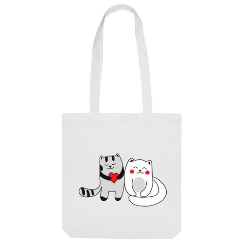 Сумка шоппер Us Basic, белый сумка влюбленные коты белый