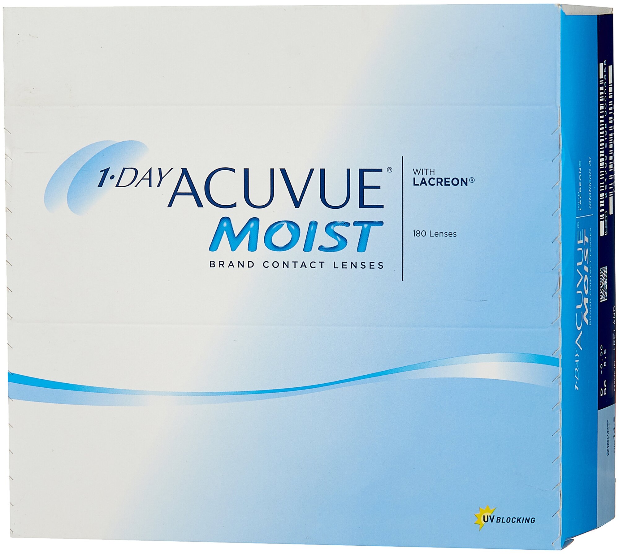 1-Day Acuvue Moist 180 линз В упаковке 180 линз Оптическая сила -0.5 Радиус кривизны 8.5