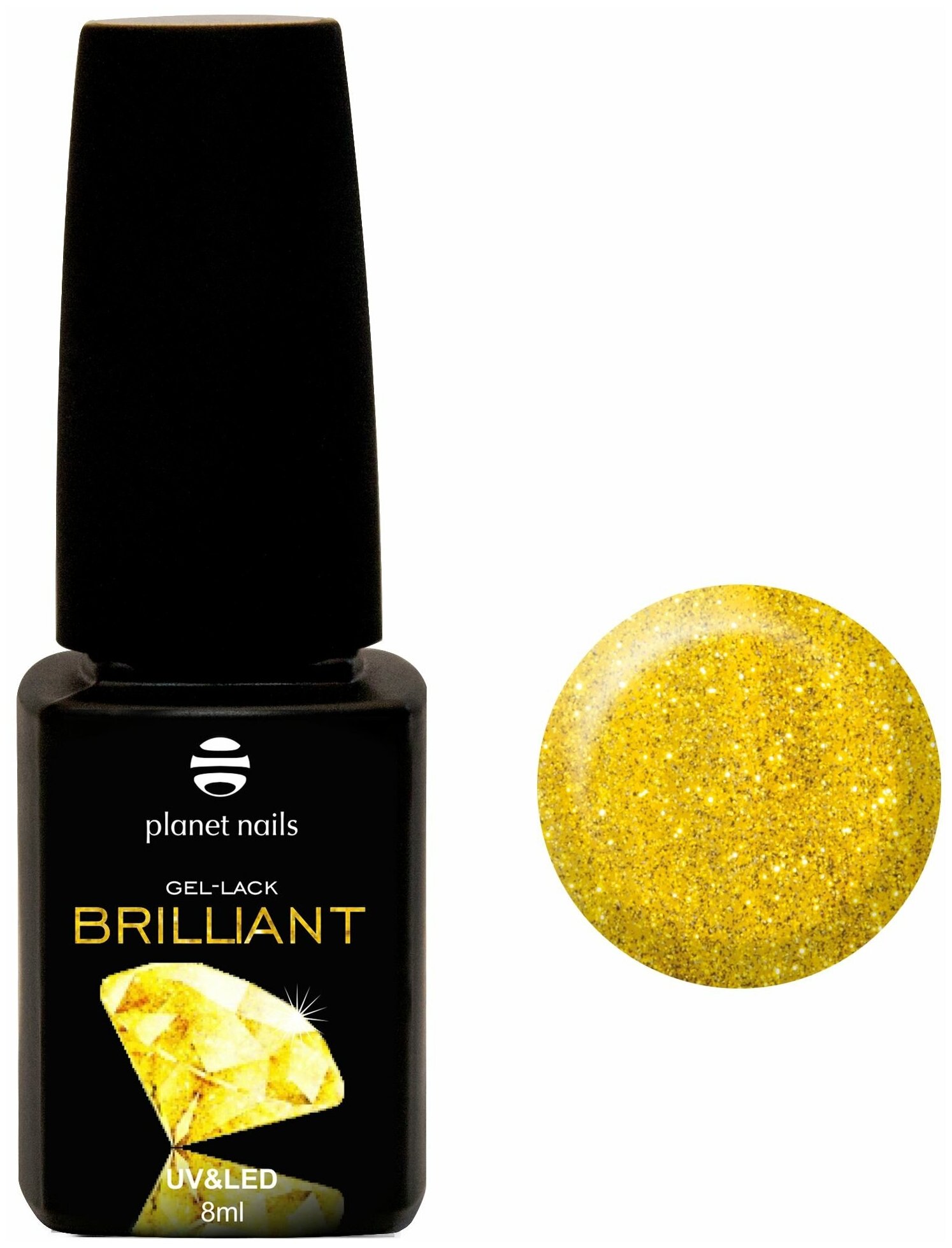 Planet Nails 12711 Гель-лак Planet Nails, "BRILLIANT" - 711 Желтое золото 8мл