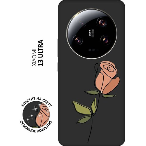 Матовый Soft Touch силиконовый чехол на Xiaomi 13 Ultra, Сяоми 13 Ультра с 3D принтом Rose черный матовый soft touch силиконовый чехол на xiaomi 13 ultra сяоми 13 ультра с 3d принтом amazing irises черный