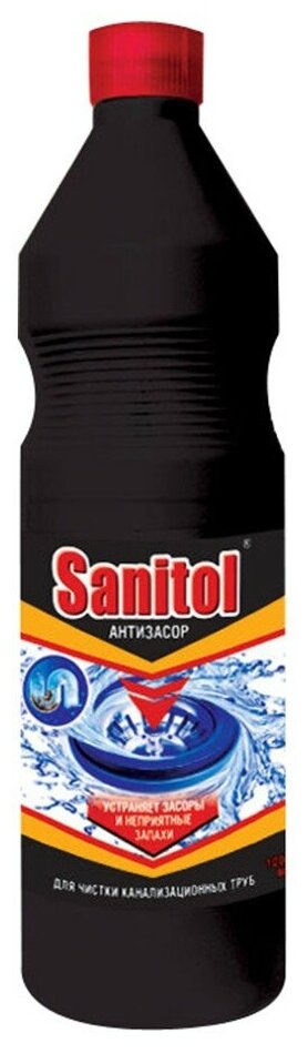 Sanitol жидкость для очистки труб Антизасор, 1 л