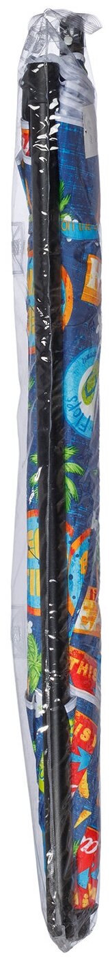 Пляжный зонт, 2 м, с клапаном, с наклоном, Премиум (синий/принт "пляж") в чехле - фотография № 4