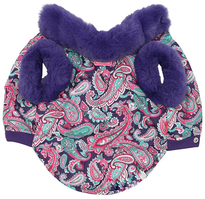 For my dogs куртка для собак "пэйсли" зимняя фиолетовая девочка 14