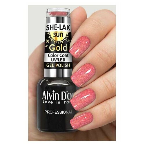Купить Гель-лак для ногтей Alvin D'or She-Lak Sun Gold, 8 мл, 6404