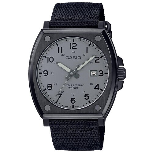 casio men s water resistant nylon strap watch mtp e715c 8avdf Наручные часы CASIO Collection, черный, серый