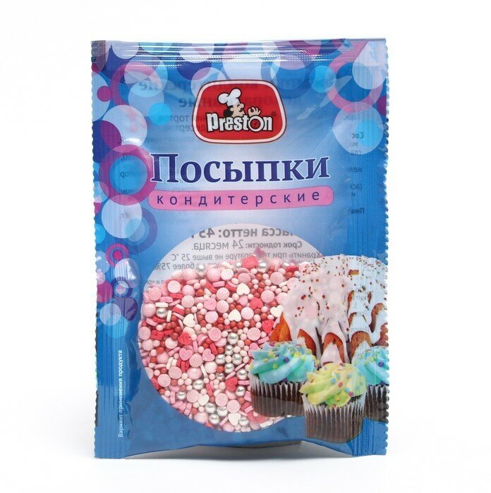 Посыпки кондитерские декор. "Розовые мечты" 25*45г 9451947