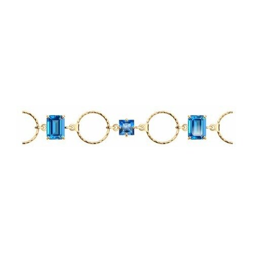 фото Золотой браслет sokolov 750494 с топазом swarovski, размер 17 diamant-online