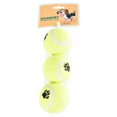 HOMEPET 3 шт Ф 6 см игрушка для собак мячи теннисные мяч теннисный wilson triniti уп 3 шт арт wrt125200