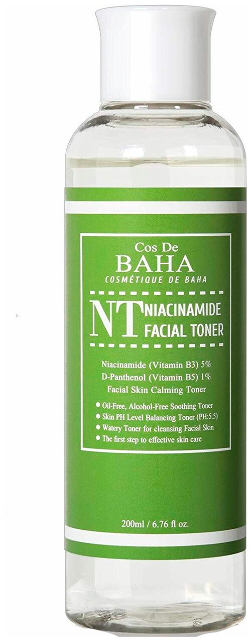 COS DE BAHA Тонер для сужения пор и снятия воспалений NT Niacinamide, 200 мл