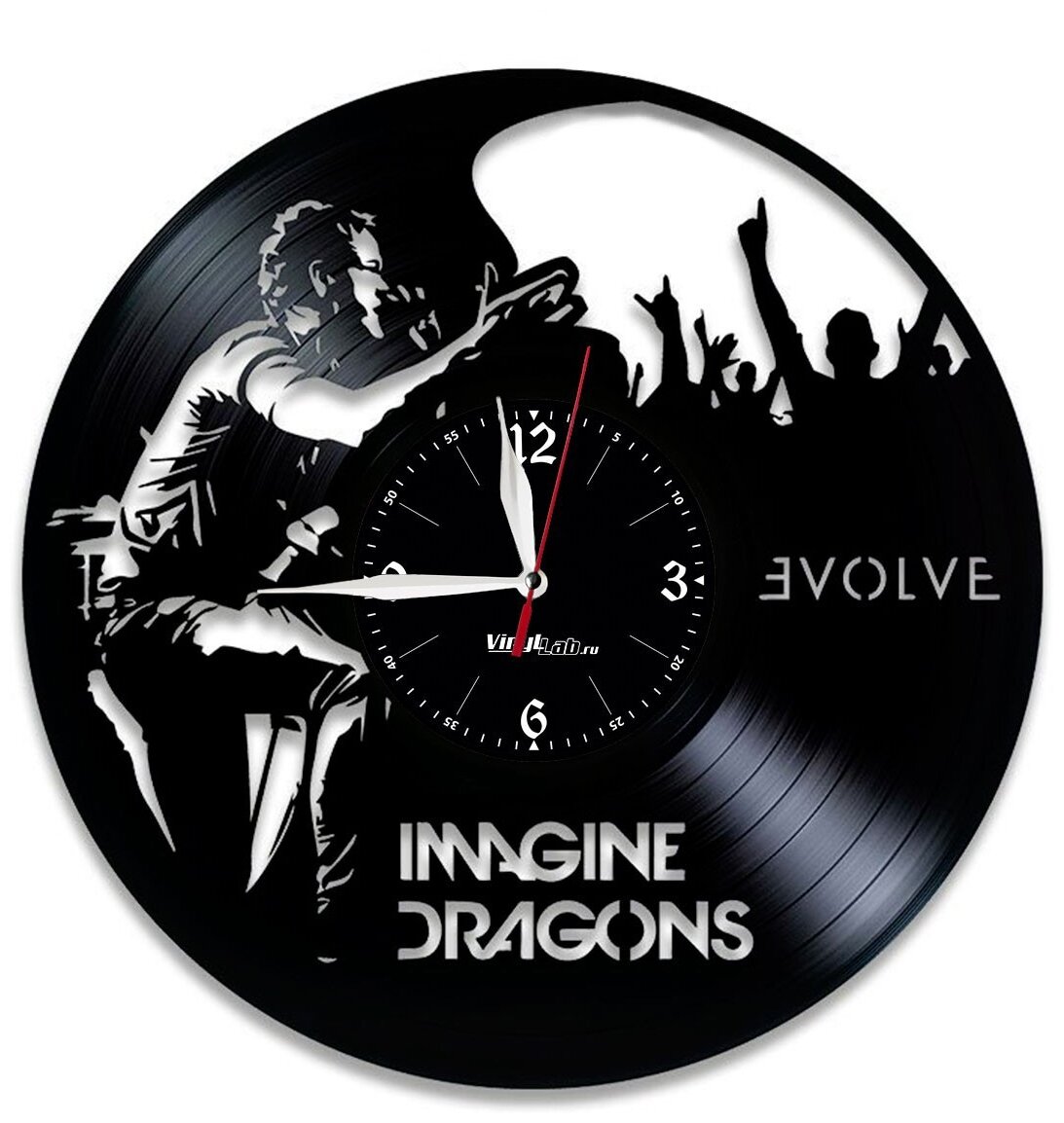 Часы из виниловой пластинки (c) VinylLab Imagine Dragons