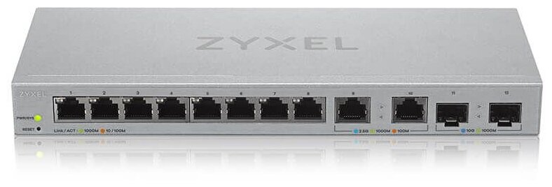 Коммутатор Zyxel XGS1210-12-ZZ0102F (L2) 8x1Гбит/с 2x2.5Гбит/с 2SFP+ управляемый