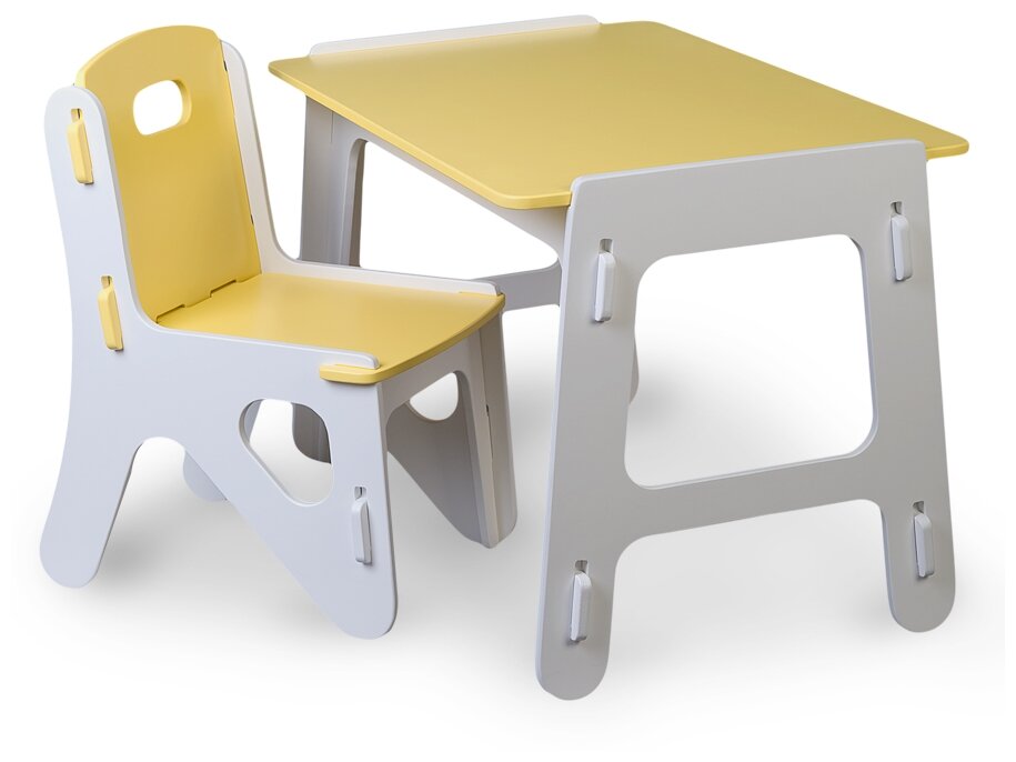 Набор детской мебели ALPIKA-BRAND Eco materials Puzzle Yellow: детский стул и столик