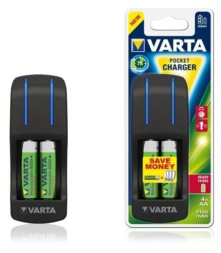 Зарядное устройство Varta ЗУ Pocket Charger 56706 AA-AAA (4xAA 2100mah)