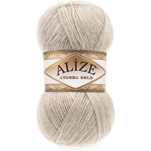 Пряжа Alize Angora Gold бежевый меланж (152), 5 шт