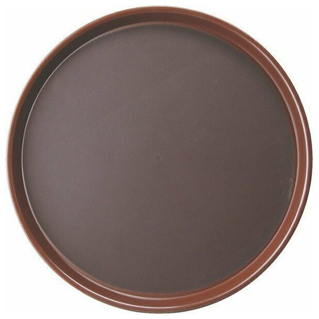 Поднос круглый прорезиненный d=35.6 см коричневый TouchLife, 212964