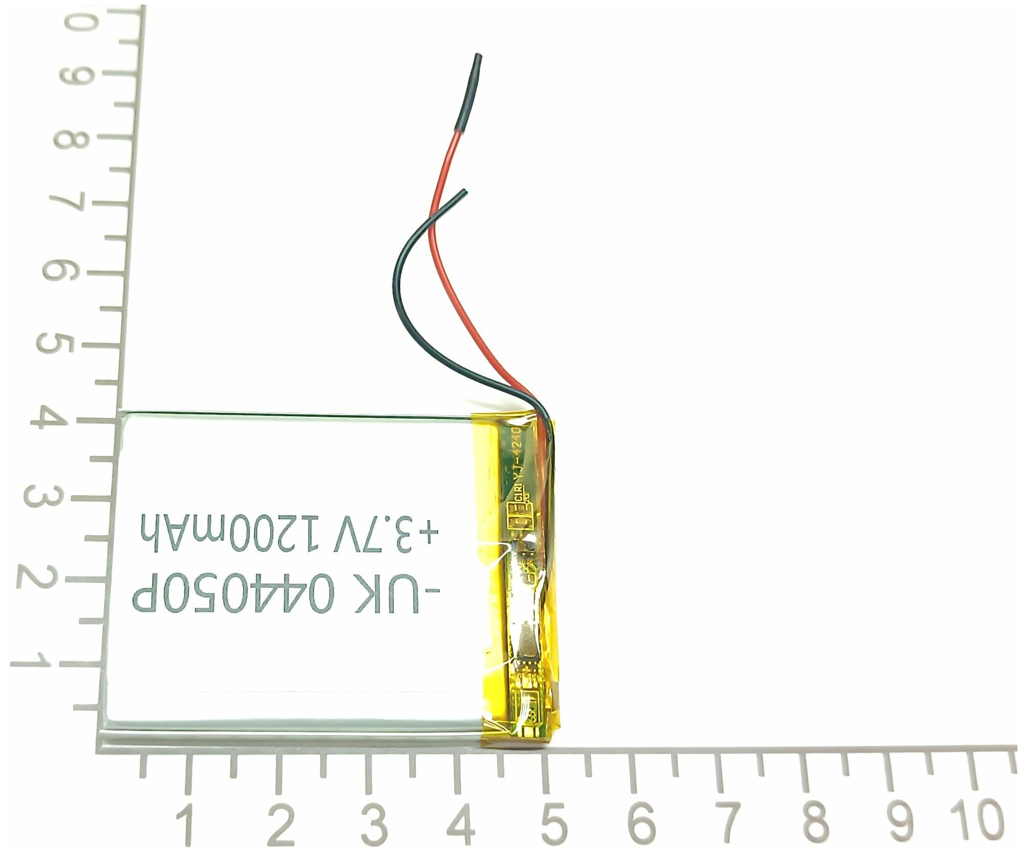 Аккумулятор для навигатора XPX ZX857 2 камеры GPS универсальный 3.7v 1200mAh 3x38x50 / Li-Pol батарея / защита платы заряда-разряда / 2 провода — фото 2