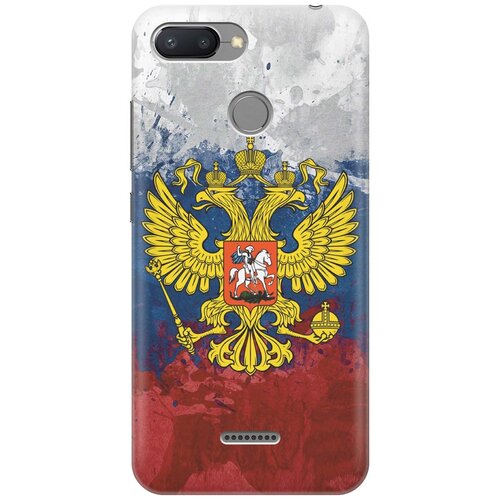 фото Gosso ультратонкий силиконовый чехол-накладка для xiaomi redmi 6 с принтом "герб и флаг рф"