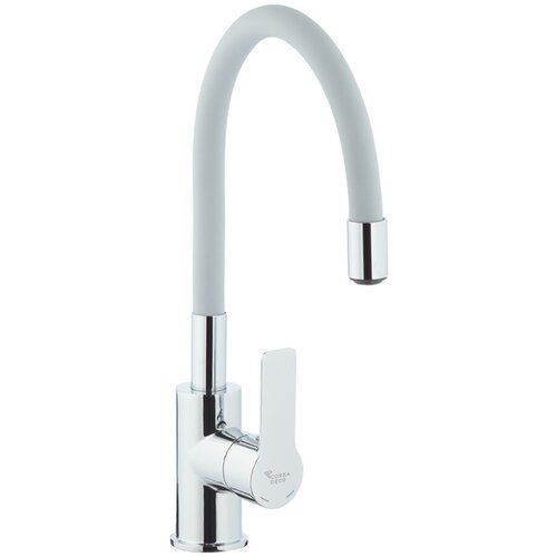 Смеситель для кухни Corsa Deco Vega хром/серый с гибким изливом однорычажный (672256)