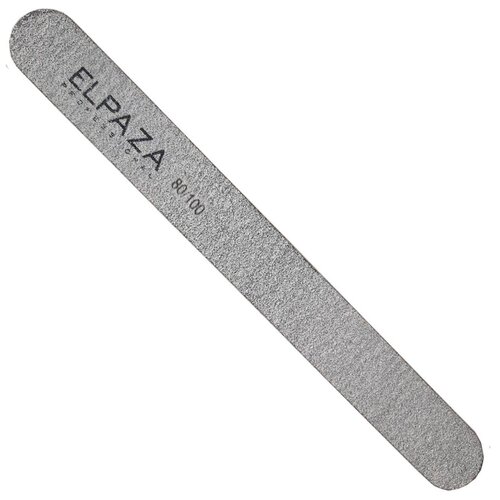 ELPAZA Пилка для ногтей Professional прямая, 80/100 грит, серый