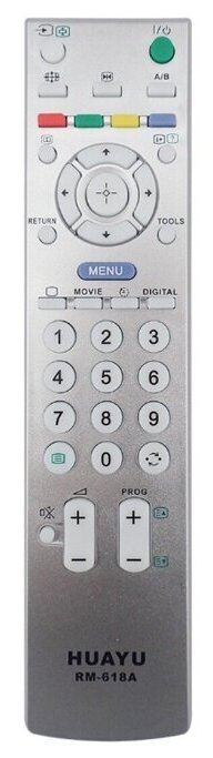 Пульт ДУ Huayu RM-618A для для телевизоров Sony, серебристый