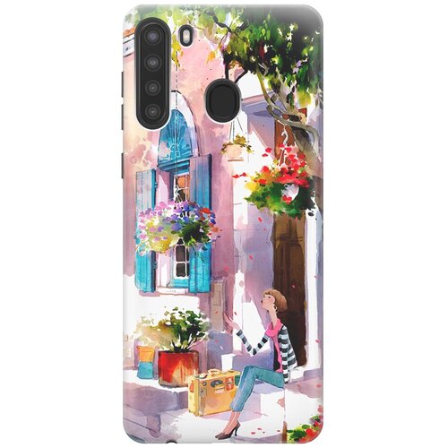 RE: PAЧехол - накладка ArtColor для Samsung Galaxy A21 с принтом Девочка на цветущей улочке re paчехол накладка artcolor для huawei y9 2018 с принтом девочка на цветущей улочке