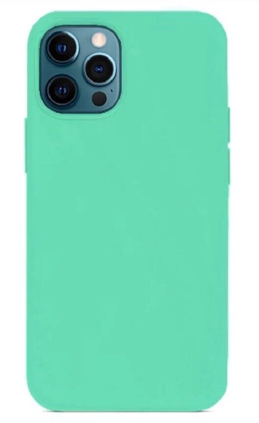 Силиконовый чехол на iPhone 13 mini (на айфон 13 мини), мятный (светло-зеленый)