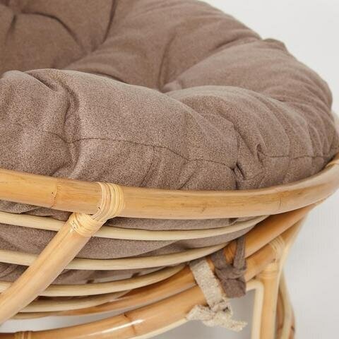 Кресло "PAPASAN ECO" P115-1/SP STD / c подушкой, ремешками / Natural (натуральный), экошерсть Коричневый, 1811-5 - фотография № 12