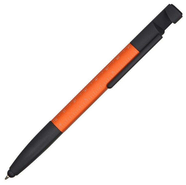 Ручка-стилус металлическая шариковая многофункциональная (6 функций) Multy оранжевый