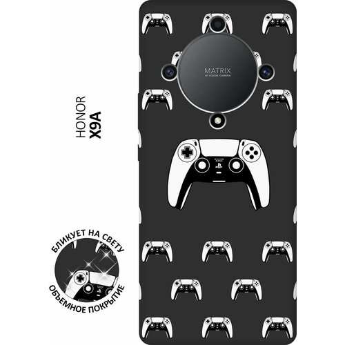 Матовый чехол Controller Pattern для Honor X9a / Magic5 Lite / Хонор Х9А / Мэджик 5 Лайт с 3D эффектом черный матовый чехол sweater для honor x9a magic5 lite хонор х9а мэджик 5 лайт с 3d эффектом черный