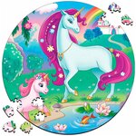 Деревянный пазл, светящийся в темноте картина на стену единороги UNICORNS 169 деталей 30х30см - изображение