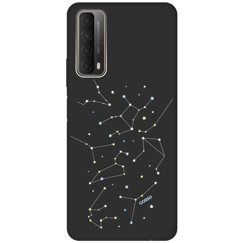 фото Ультратонкая защитная накладка soft touch для huawei p smart 2021 с принтом "constellations" черная gosso