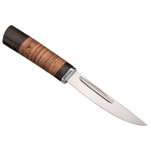 фото Средний якутский нож c ножнами (х12мф, береста-венге, дюраль) 150 × 25 × 4 мм "стальные бивни"