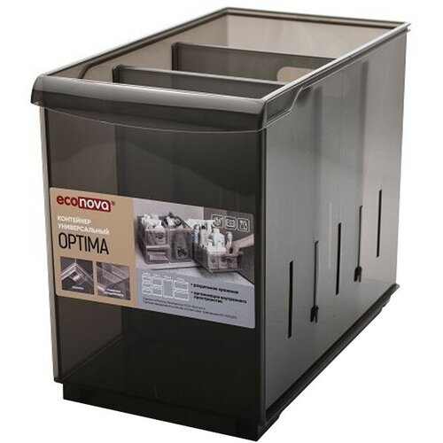 Контейнер эконова Optima 165х305х242см 106л с разделителями пластик 1648₽