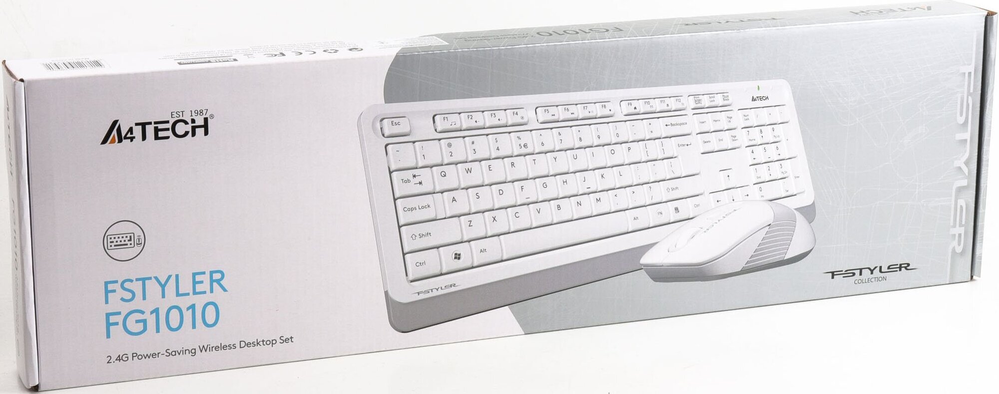 Комплект (клавиатура+мышь) A4 Fstyler FG1010, USB, беспроводной, белый [fg1010 white] - фото №8