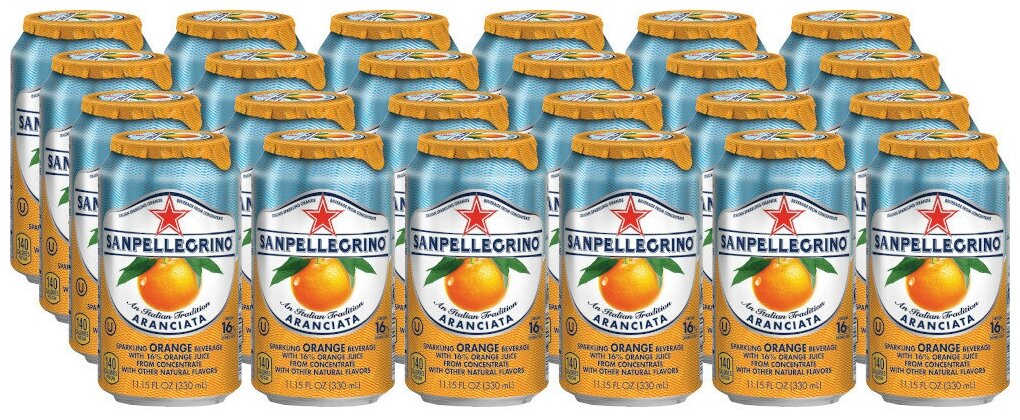 Sanpellegrino Aranciata / Апельсиновый, 24шт. x 0.33 л. - фотография № 1