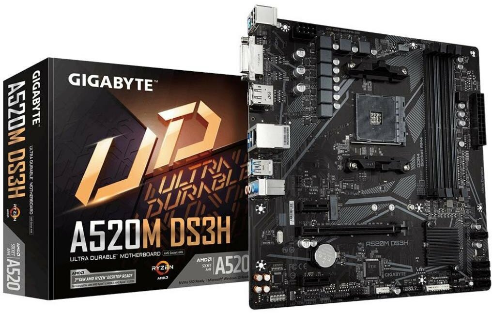 Материнская плата GIGABYTE A520M DS3H (rev 10)