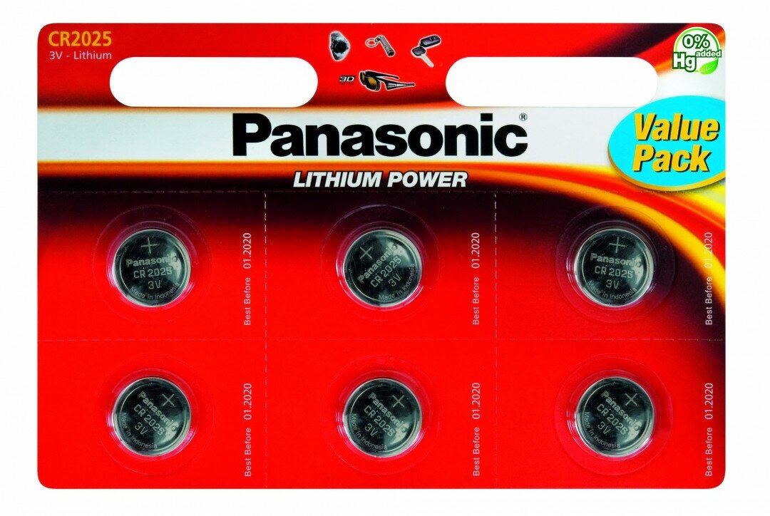 Батарейки Panasonic CR 2025 Bli Lithium, 6 шт. (CR-2025EL/6B) - фото №6