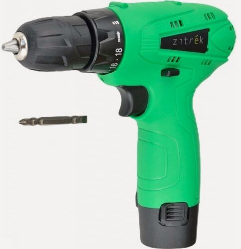 Изображение товара Дрель аккумуляторная Zitrek Green 12 PRO (12В, Li-ion аккум. 2шт, ЗУ, кейс, гибкий удл, сверла, бит)